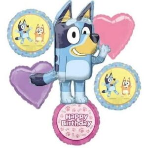 Bluey Heeler Puppy Dog Foil 3D Balloon Bouquet 6 Pcs Decoration Party Birthday Decor Gift