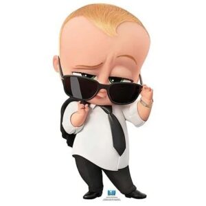 Boss Baby Blonde Boy with Glasses 3 Foot Coroplast Cutout Yard Sign Life Size Prop Decoration Party Birthday