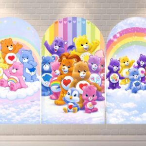 Care Bears Fabric Arch Cover Backdrop Background 7.2ft by 4ft Life Size Prop Decoration Party Birthday