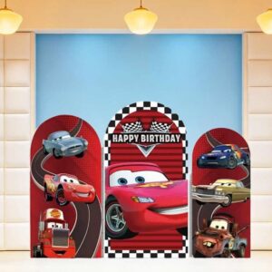 Cars Fabric Arch Cover Backdrop Background 7.2ft by 4ft Life Size Prop Decoration Party Birthday