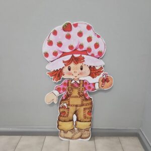 Classic Strawberry Shortcake 4 Foot Coroplast Cutout Backdrop Yard Sign Life Size Prop Decoration Party Birthday