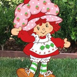 Classic Strawberry Shortcake Posing 4 Foot Coroplast Cutout Yard Sign Life Size Prop Decoration Party Birthday