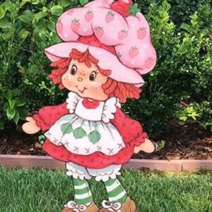 Classic Strawberry Shortcake Red Dress 4 Foot Coroplast Cutout Yard Sign Life Size Prop Decoration Party Birthday
