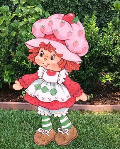 Classic Strawberry Shortcake Red Dress 4 Foot Coroplast Cutout Yard Sign Life Size Prop Decoration Party Birthday