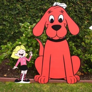 Clifford the Big Red Dog Emily Elizabeth Coroplast Cutout Yard Sign Life Size Prop Decoration Party Birthday