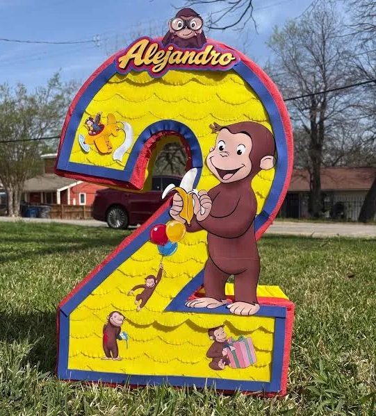 Curious George Personalized Number 3D Pinata 24" inch Decoration Party Birthday Decor Gift