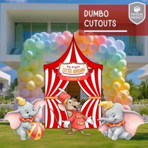 Dumbo the Elephant Circus 3 Foot Coroplast Cutout Yard Sign Life Size Prop Decoration Party Birthday