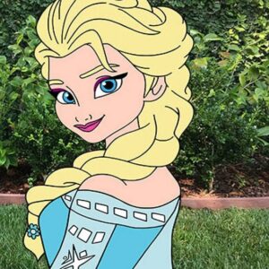 Princess Frozen Elsa Bust 3 Foot Coroplast Cutout Yard Sign Life Size Prop Decoration Party Birthday