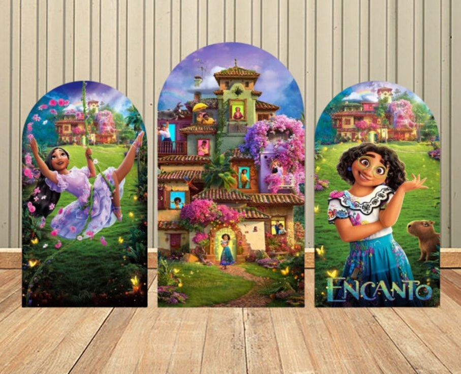 Encanto Fabric Arch Cover Backdrop Background 7.2ft by 4ft Life Size Prop Decoration Party Birthday