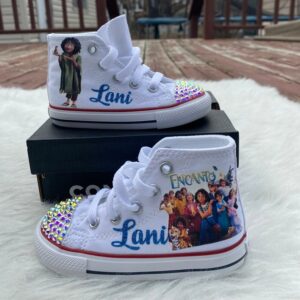 Personalized Name Birthday Encanto Bruno White High Top Sneaker Custom Shoes Gift