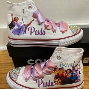 Personalized Name Birthday Encanto Isabela White High Top Sneaker Custom Shoes Gift