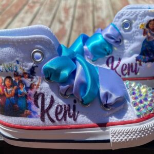 Personalized Name Birthday Encanto Mirabel Girls White High Top Sneaker Custom Shoes Gift
