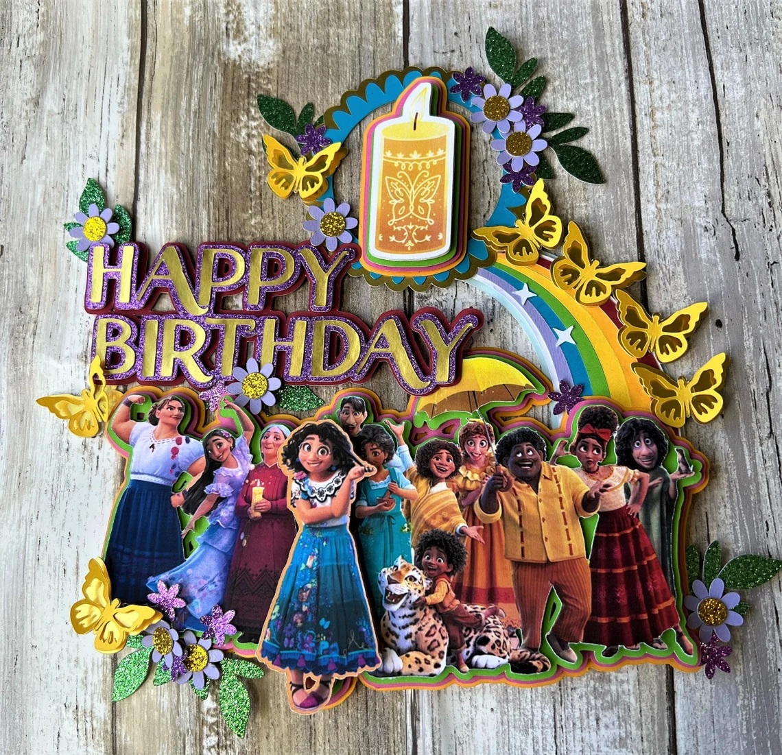 Custom Encanto 3D Cake Topper Personalized Birthday Party Decor Custom Name & Age