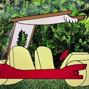 The Flintstones Car 5 Foot Coroplast Cutout Yard Sign Life Size Prop Decoration Party Birthday