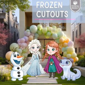 Frozen Princess Anna Elsa 4 Foot Coroplast Cutout Yard Sign Life Size Prop Decoration Party Birthday