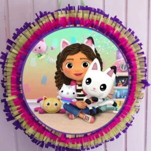 Gabby's Dollhouse and Kitty Friends Round 3D Pinata 24" inch Decoration Party Birthday Decor Gift