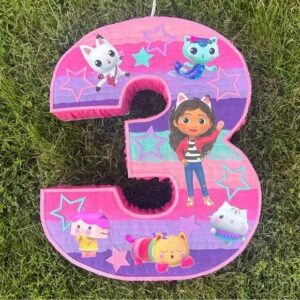 Gabby's Dollhouse Colorful Number 3D Pinata 24" inch Decoration Party Birthday Decor Gift