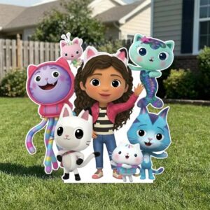 Gabby's Dollhouse and Friends 4 Foot Coroplast Cutout Yard Sign Life Size Prop Decoration Party Birthday