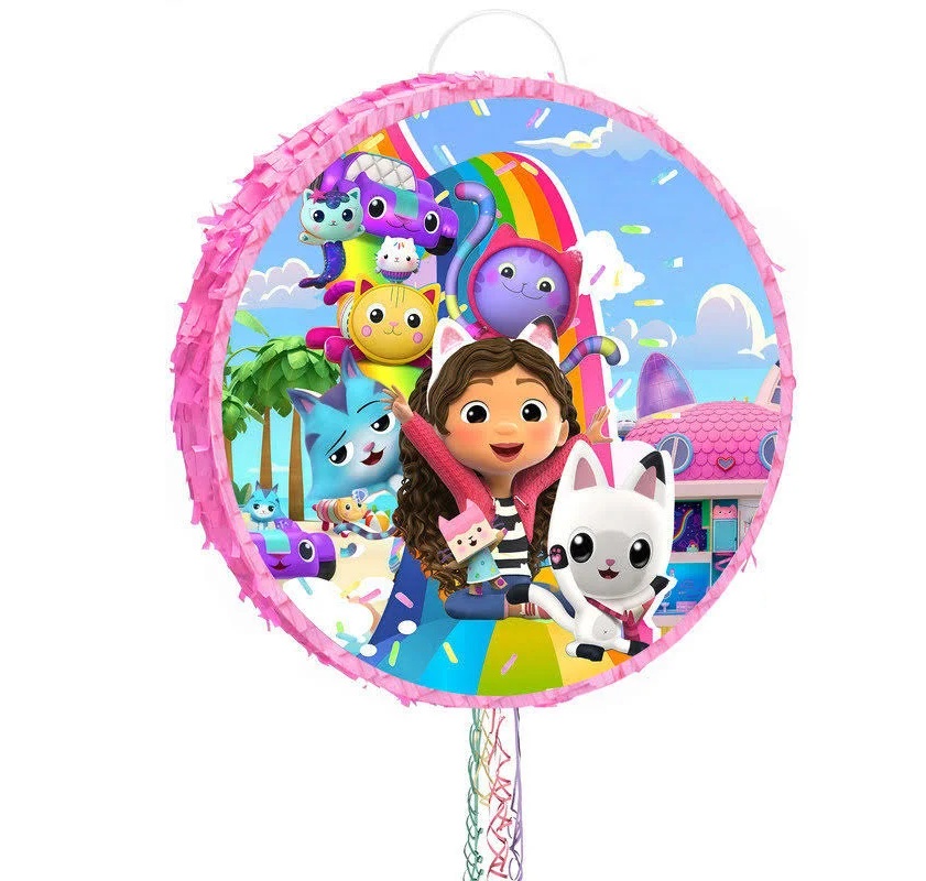 Gabby's Dollhouse Colorful Round 3D Pinata 24" inch Decoration Party Birthday Decor Gift