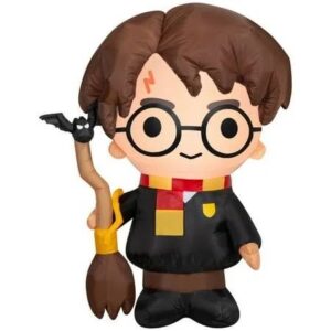 Harry Potter with Broom Chibi Inflatable Yard 4' Foot Decoration Party Prop Sign Holiday Birthday