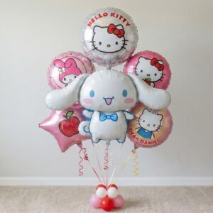 Hello Kitty Cinnamoroll Foil 3D Balloon Bouquet 6 Pcs Decoration Party Birthday Decor Gift