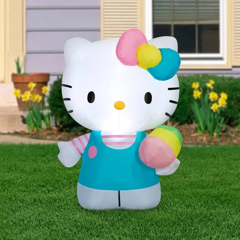 Hello Kitty Pastel Colors Inflatable Yard 4' Foot Decoration Party Prop Sign Holiday Birthday