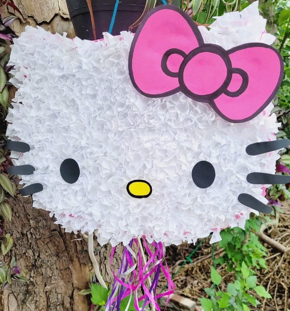 Hello Kitty Face Fuzzy 3D Pinata 24" inch Decoration Party Birthday Decor Gift