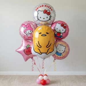 Hello Kitty Gudetama Foil 3D Balloon Bouquet 6 Pcs Decoration Party Birthday Decor Gift
