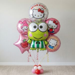 Hello Kitty Keroppi Foil 3D Balloon Bouquet 6 Pcs Decoration Party Birthday Decor Gift