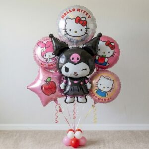 Hello Kitty Kuromi Foil 3D Balloon Bouquet 6 Pcs Decoration Party Birthday Decor Gift