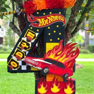 Cars Hot Wheels Number 3D Pinata 24" inch Decoration Party Birthday Decor Gift