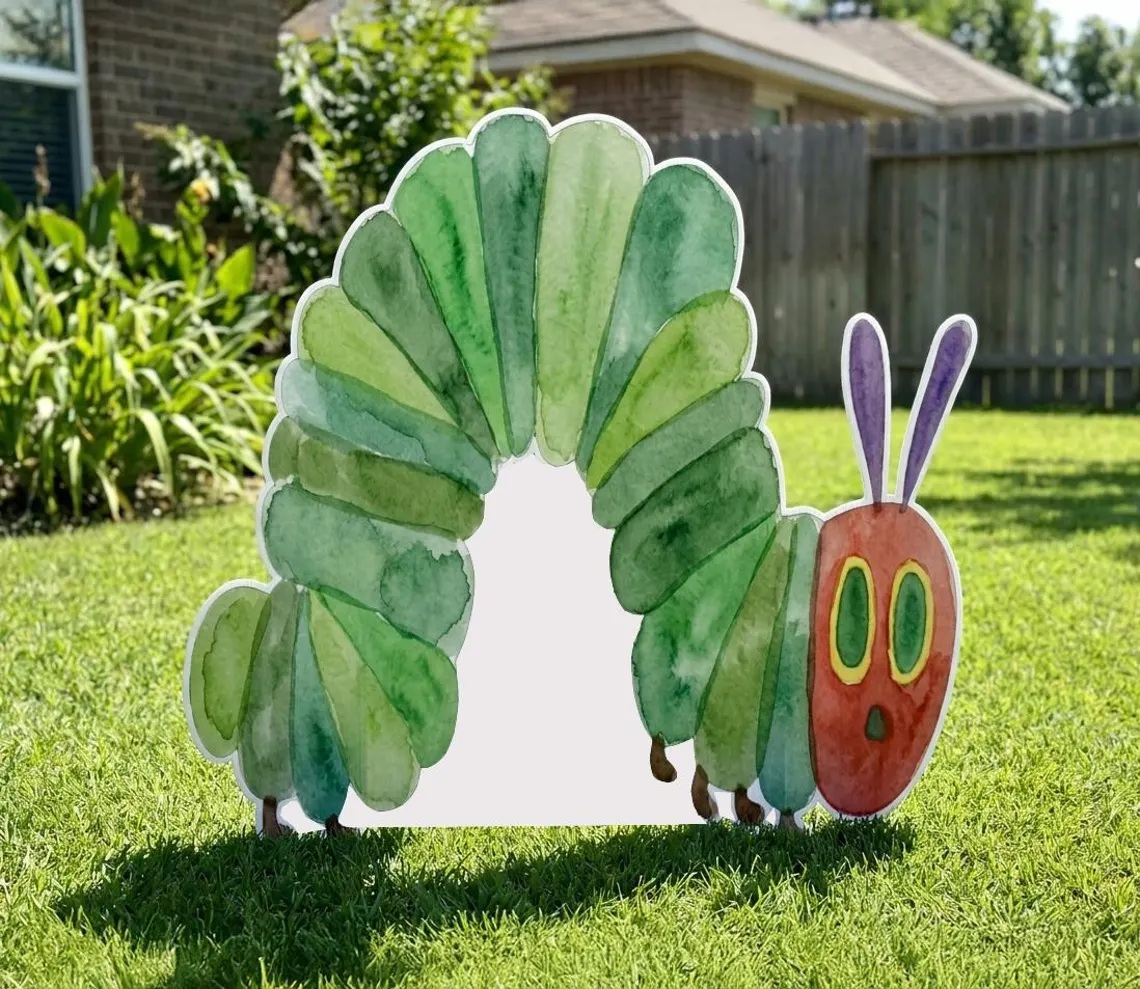 Hungry Caterpillar 5 Foot Coroplast Cutout Yard Sign Life Size Prop Decoration Party Birthday