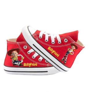 Personalized Name Birthday Toy Story Jessie Red High Top Sneaker Custom Shoes Gift