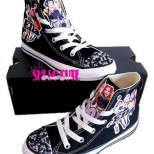 Personalized Name Birthday Kpop Demon Hunters Huntrix Black High Top Sneaker Custom Shoes Gift