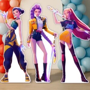 Kpop Demon Hunters Huntrix Characters Rumi Zoey Mira Coroplast Cutout Yard Sign Life Size Prop Decoration Party Birthday