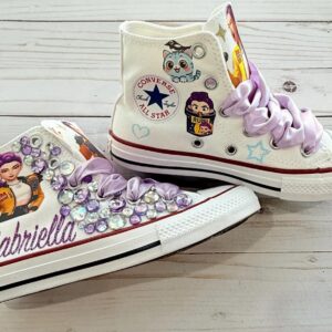 Personalized Name Birthday Kpop Demon Hunters Huntrix Rumi White High Top Sneaker Custom Shoes Gift