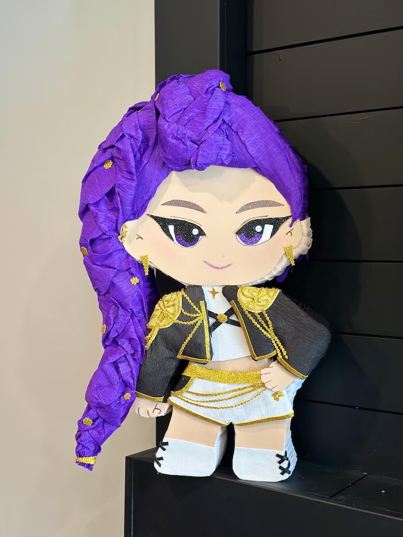 Kpop Demon Hunters Huntrix Rumi Chibi Cute 3D Pinata 24" inch Decoration Party Birthday Decor Gift