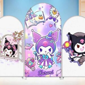 Hello Kitty Kuromi Fabric Arch Cover Backdrop Background 7.2ft by 4ft Life Size Prop Decoration Party Birthday