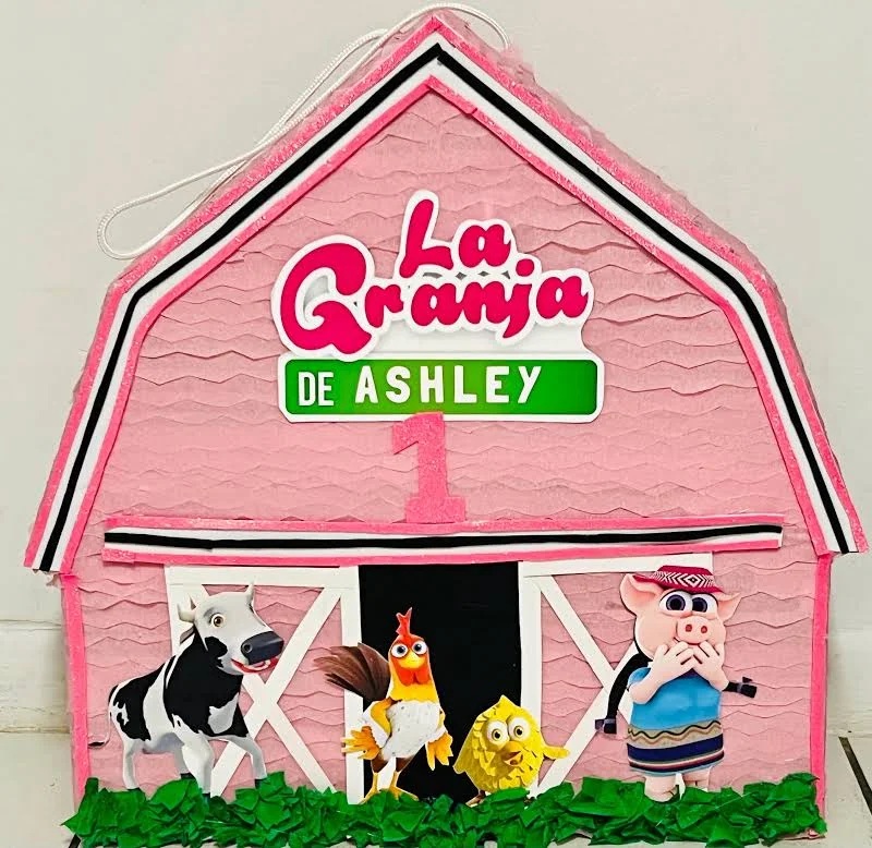 La Granja Pink Personalized 3D Pinata 24" inch Decoration Party Birthday Decor Gift