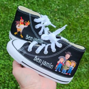 Personalized Name Birthday La Granja Farm Farmer Black High Top Sneaker Custom Shoes Gift