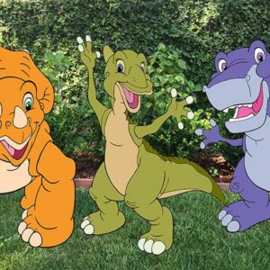 The Land Before Time Cera Ducky Chomper Coroplast Cutout Yard Sign Life Size Prop Decoration Party Birthday