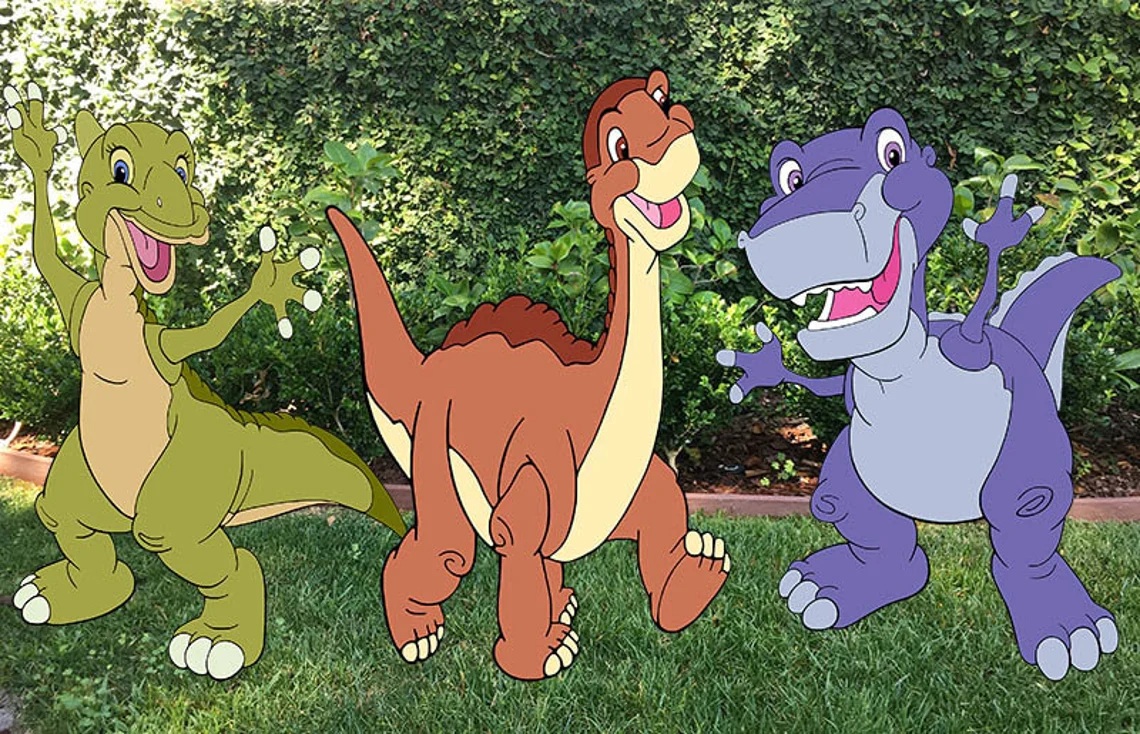 The Land Before Time Ducky Little Foot Chomper Coroplast Cutout Yard Sign Life Size Prop Decoration Party Birthday