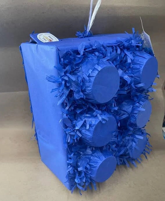 Lego Brick Blue 3D Pinata 24" inch Decoration Party Birthday Decor Gift