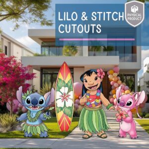 Lilo and Stitch Luau Hawaii 4 Foot Coroplast Cutout Yard Sign Life Size Prop Decoration Party Birthday