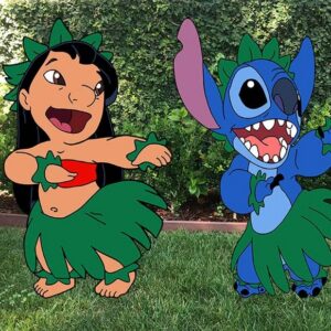 Lilo Stitch Hula Dancing Luau Coroplast Cutout Yard Sign Life Size Prop Decoration Party Birthday