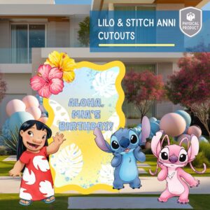 Lilo Stitch Angel 4 Foot Coroplast Cutout Yard Sign Life Size Prop Decoration Party Birthday