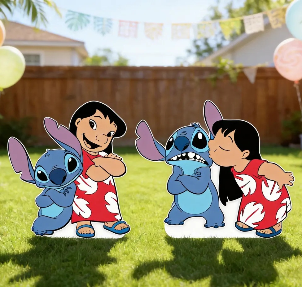 Lilo and Stitch Alien Friend 4 Foot Coroplast Cutout Yard Sign Life Size Prop Decoration Party Birthday