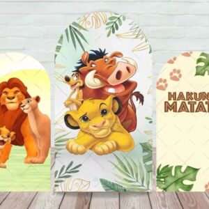 The Lion King Characters Fabric Arch Cover Backdrop Background 7.2ft by 4ft Life Size Prop Decoration Party Birthday