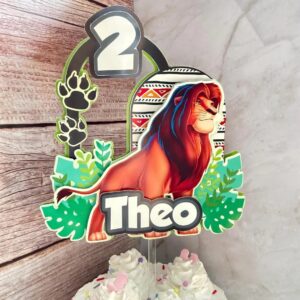 Custom Lion King Adult Simba 3D Cake Topper Personalized Birthday Party Decor Custom Name & Age
