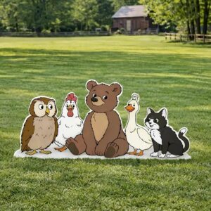 Little Bear and Friends 4 Foot Coroplast Cutout Yard Sign Life Size Prop Decoration Party Birthday